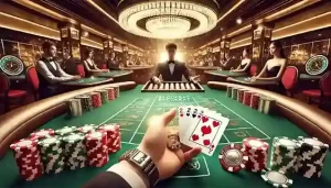 Jogador usando o app 22A com para jogar cassino ao vivo